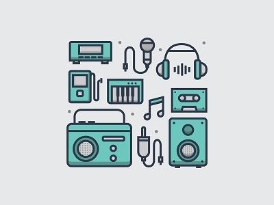 Music audio icon illustration music radio