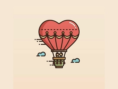 Air Balloon I'm in Love air balloon couple illustration love romantic