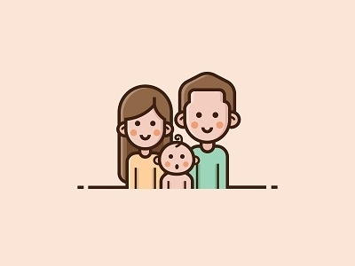 Gilby's Family baby boy cute dad family girl illustration mom parent