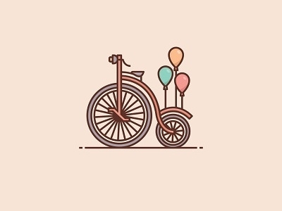 Old bike balloon bike cycle icon illustration logo oldbike vintage