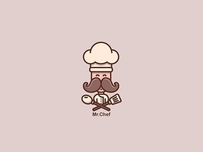Mr. Chef chef cooking icon illustration kitchen logo