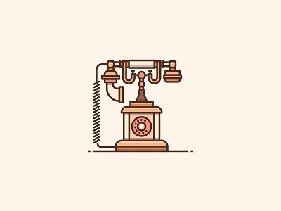 Old Phone icon illustration logo old phone phone telephone vintage