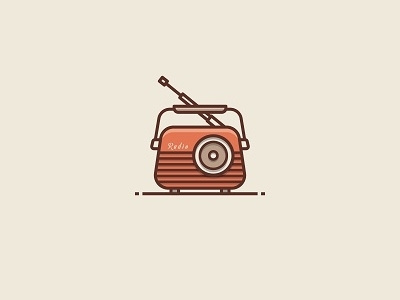 Vintage radio icon illustration logo old radio vintage vintage radio