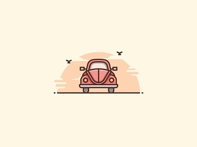 Beetle VW beetle car cute icon illustration logo transportation vw