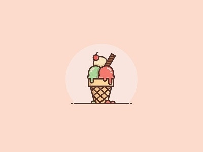 Ice Cream food ice cream icon illustration logo sweet
