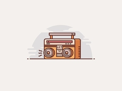 Old Radio icon illustration logo music old radio vintage vintage radio