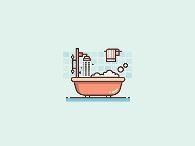 My Bathtub bathtub cute illustration shower soap toilet