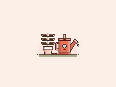 healthy plants garden gardening icon illustration plant plants water water can
