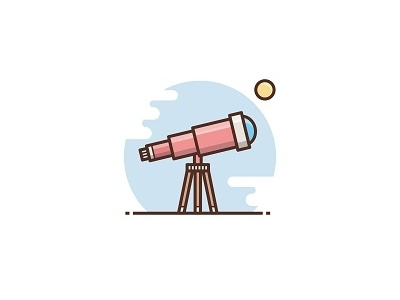 Telescope astronomy icon illustration loupe scope sky stars telescope vector