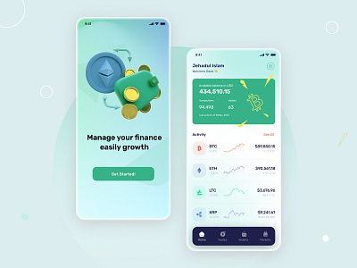 Crypto Wallet Mobile App - Homepage app crypto crypto currency design fintech mobile app product design ui ux wallet