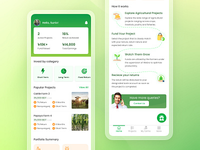 Homepage - Agri Crowdfunding agri agriculture app crowdfunding design farm farmer homepage investment mobile app product design startup ui ux visual design