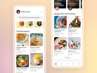 Food Recipe - Homepage app chef design food homecook homepage mobile app product design recipe recipe app restaurant ui ux visual design