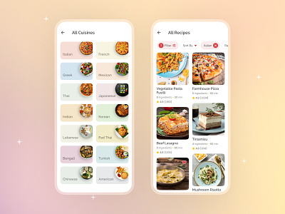 Recipe - All Recipes Page all categories all recipe app cuisine design food mobile app product design recipe ui ux visual design