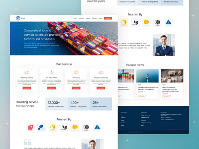 Shipping Agent Homepage design homepage product design shipping shipping agency shipping company ui ux visual design web design web homepage