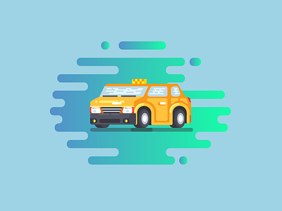 TaxiUp app auto car character flat illustration mobile taxi vector