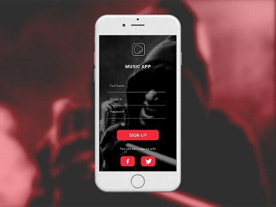 #Dailyui #001 : Signup 001 black dailyui music signup