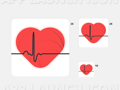 App Launch Icon android app beat design ecg heart icon launch photoshop rate red ui