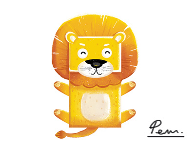 Lion animal babby brand cute design illusstration kids lion mouth photoshop texture