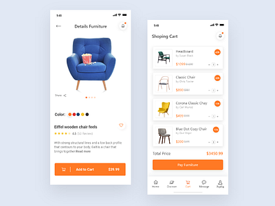 Furniture App app design ecommerce eshop furniture furniture app mobile app design online online shop uidesign user interface uxdesign xd design