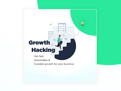 Marketing strategies Creative 2019 2020 2020 trend character creative demo design flat green growth hacking illustration marketing strategies poster simple sketch typography vector white