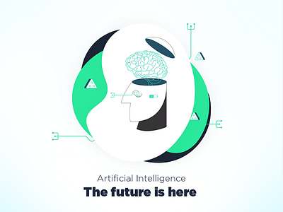 Artificial intelligence - Debut Shot artificial intelligence brain future green illustration smartphone social media sophia ui