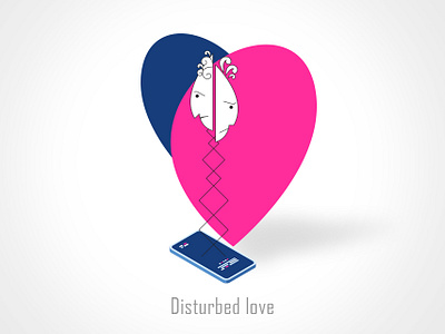 Disturbed Love bug chat creative feelings illustration love mobile simple