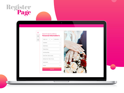 Register Page 2019 2020 2020 trend blue creative demo design india marriage matrimony mockup pink simple typography ui webpage website wedding white