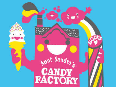 Aunt Sandra's Illustration bag belfast candy clouds icecream illustration pink rock sweets t shirt tote tshirt