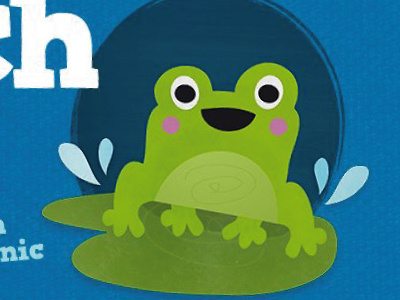 The Lunch Kit : Frog Illustration frog green smile splash water