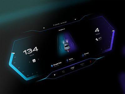 Car dashboard concept car car dashboard concept concept design dark mode dashboard dashboard ui gradients sleek ui ui ux uidesign ux