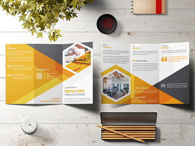 Corporate Tri fold Brochure agency branding brochure business corporate design logo marketing real estate trifold typography