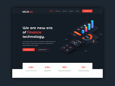 Website Design : Finance technology landing page ( UI/UX ) company landing page finance landing page finance company landing page finance technology landing page home page ui home page ux landing page ui ux web site design