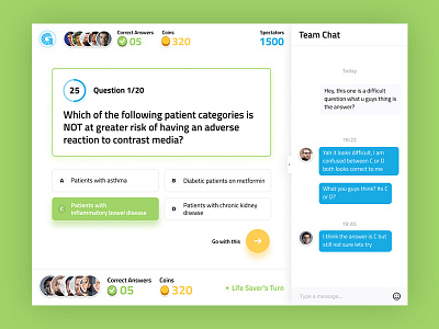 Quiz App Ipad chat colors doctor figma game ios ipad medical medical app mobile app points quiz uidesign uiux ux design