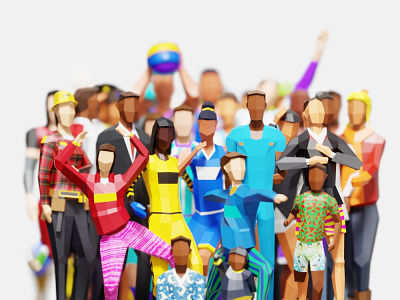 Hello! We're back! 3d character design lowpoly people render