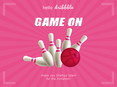 Hello Dribbble debut first shot game on hello dribbble illustration