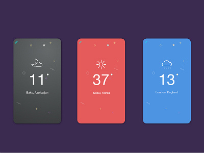 Weather App Screen for iPhone 6 app clean design flat mobile screen ui weather