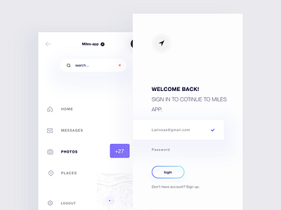 Miles app,Minimal Navigation and Sign in Screens by Igbal Mammadli on ...