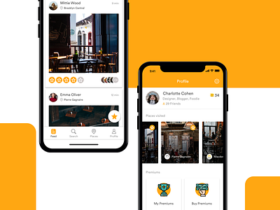 Explore and Rating App application design explore places home location based app profile screen ui ux