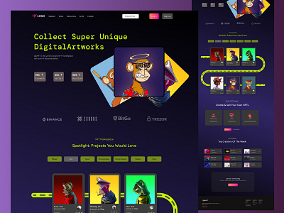 NFT landing page UI