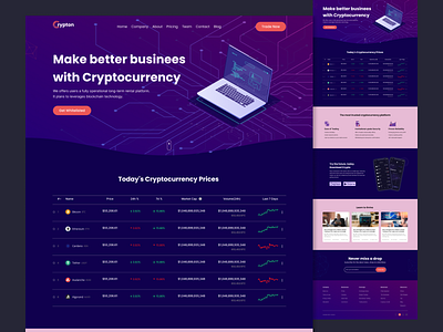 Crypto Currency Landing Page UI adobe xd app design in figma apps crypto coin crypto converter crypto currency crypto investtment crypto landing page crypto platform currency converter design figma graphic design landing page nft nft landing page platform ui uiux ux