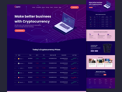 Crypto Currency Landing Page UI