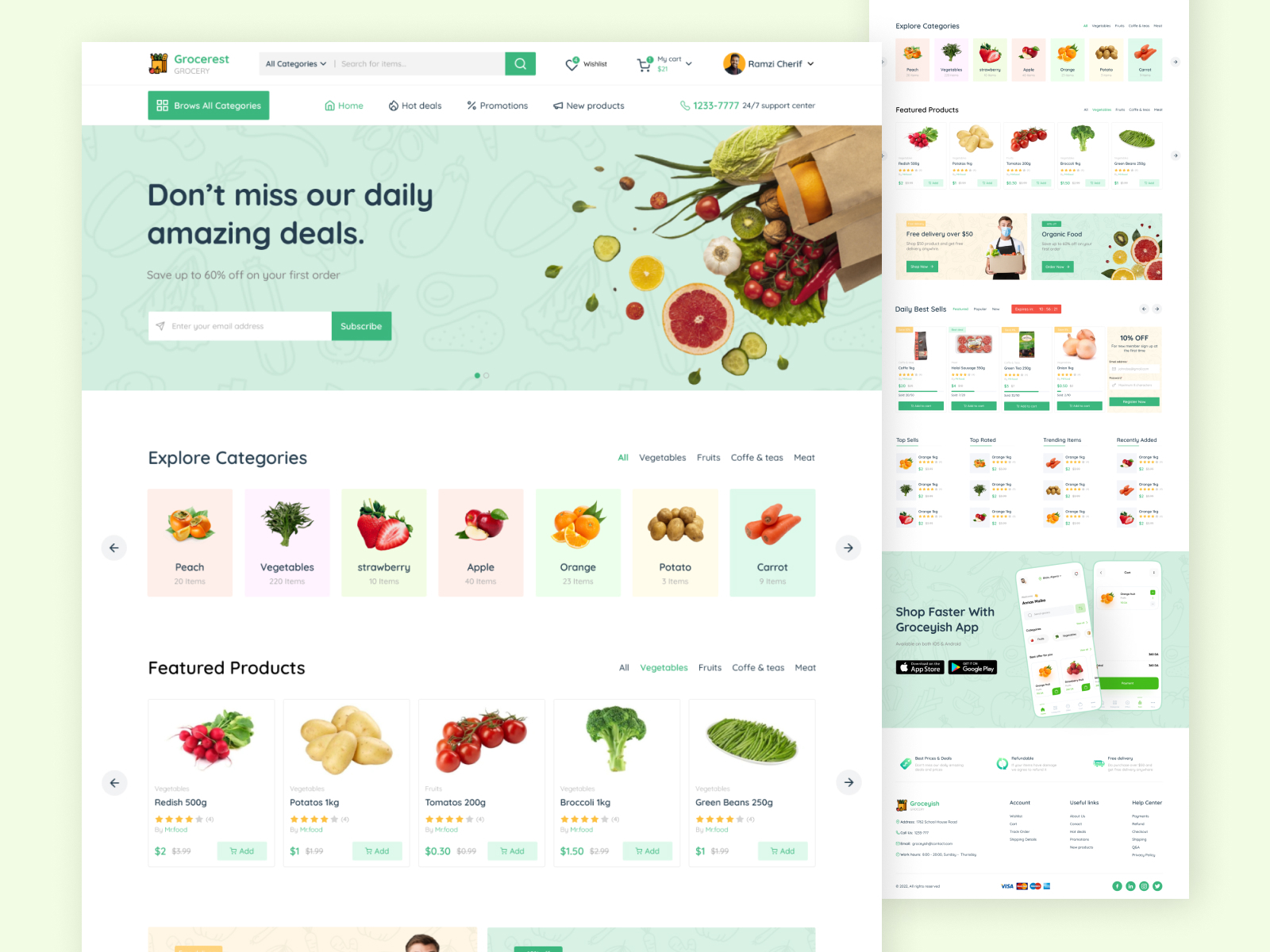 Grocery Shop E-commerce Website Design by Kh. Khalid Hosen on Dribbble