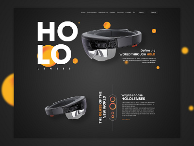 Hololenses Website Design branding concept dark design graphic design trend ui unique ux website website design