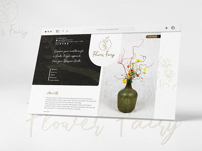 Flower Fairy nursery website botany branding design flower graphic design modern nursery personal trendy ui unique ux website website design