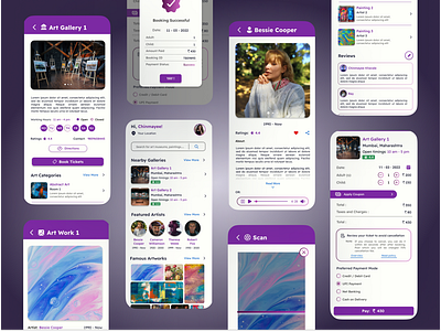 Amuse - Art Gallery App art app art gallery book ticket design mobile app ui ux
