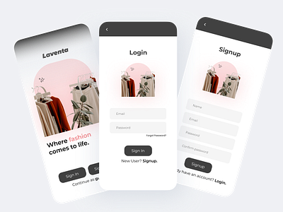 E-commerce Mobile App - Login & Signup Screens