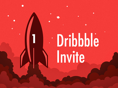 Dribbble Invite Giveaway draft flat giveaway invite rocket