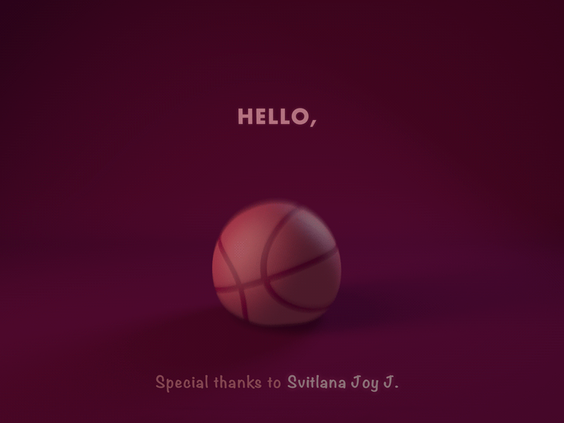 Hello, dribbble ball! animation backetball ball jump bouncing ball cinema 4d hello dribbble phisical render simulation welcome shot