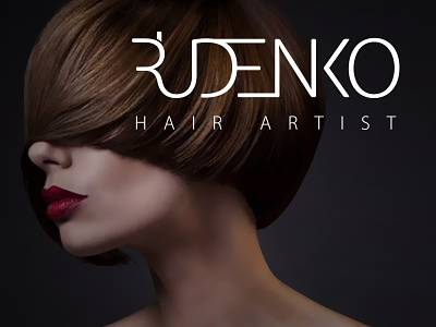 Diana Rudenko hair artist logo brand fashionable graphic design hair artist hair studio identity lettering logo magazine professional rudenko stylist