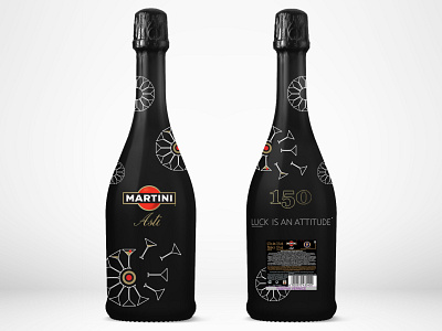 Martini Asti 150th Anniversary package bottle bottle package branding cocktail dandelion illustration luck martini martini annivesary martini asti package design sleeve vermouth wine